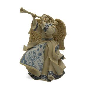 SARAH'S ANGELS Angel with Trumpet Handcrafted 2006 Musical Figurine 9"